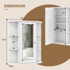 Costway Bathroom Cabinet Single Door Shelves Wall Mount Cabinet with Mirror White - 3 of 4