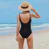 Women's Black Ruffled Shoulder Square Neck One-Piece Swimsuit- Cupshe - image 4 of 4