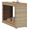 vidaXL Patio Side Table with Wooden Top Beige 39.4"x15.7"x29.5" Poly Rattan - 4 of 4