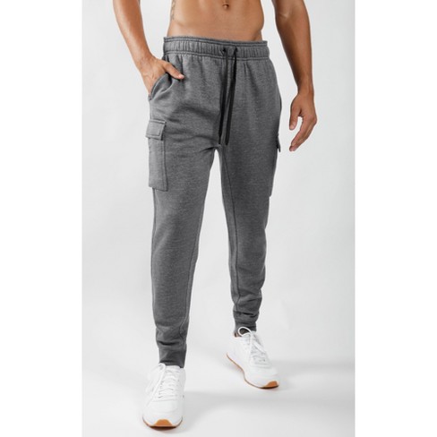 90 Degree By Reflex - Mens Jogger with Side Cargo Snap Pockets -  Htr.Charcoal - Small