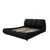 FURNIinspire Beds Luxury King Size Bed Frame with Headboard Modern Upholstered Platform Bed, Solid Wood Frame, Black, 96.5"*86.22"*43.3" - 2 of 4