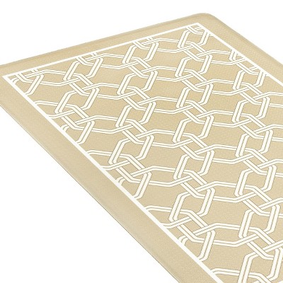 Kate Aurora Versailles Modern Geometric Chain Link Memory Foam Anti Fatigue & Skid Resistant Kitchen Mat - 18" x 30"