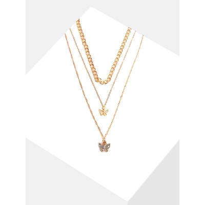 SOHI Women's Gold Everyday Multi-Layer Necklace