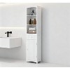 ORRD Tall Bathroom Storage Cabinet, 3-Tier Free Standing Bathroom Organizer with Enclosed Shelves, Narrow Floor Cabinet for Towels & Toiletries - 3 of 4