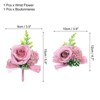 Unique Bargains Silk Wedding Artificial Rose Boutonniere and Wrist Corsage Set - 2 of 4