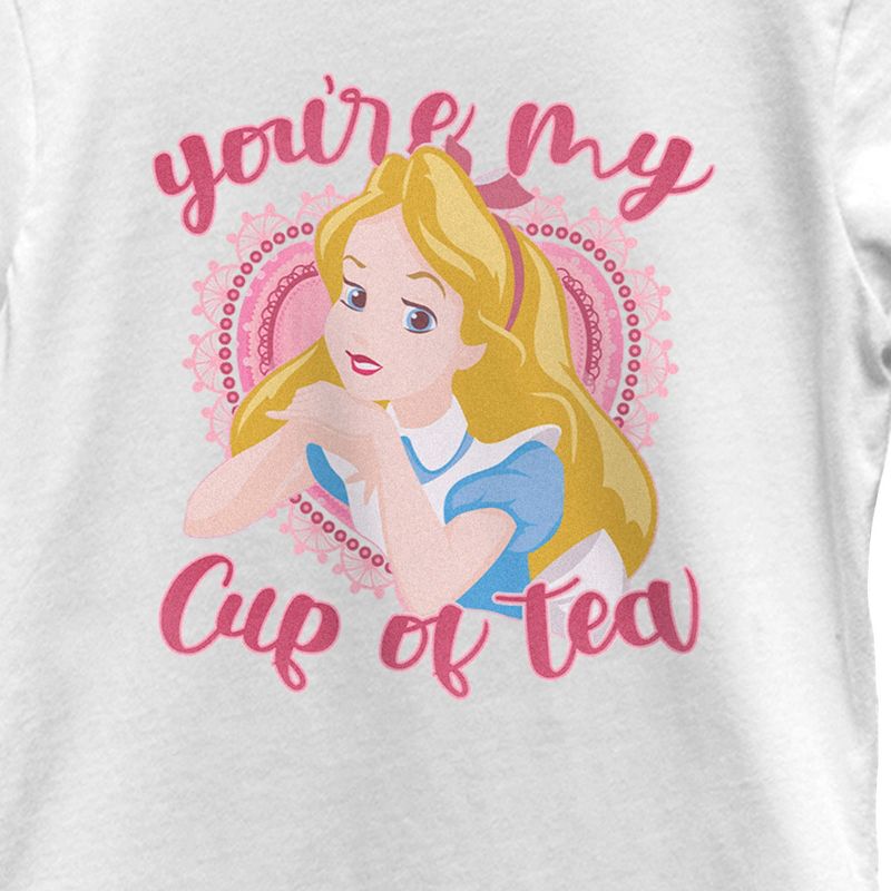 Girl's Alice in Wonderland Valentine's Day You're my Cup of Tea T-Shirt, 2 of 5