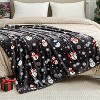 Christmas Blanket - White Holiday Throw with Santa Claus Snowman Warm Cozy Flannel Winter Blanket Christmas Gift. - 4 of 4