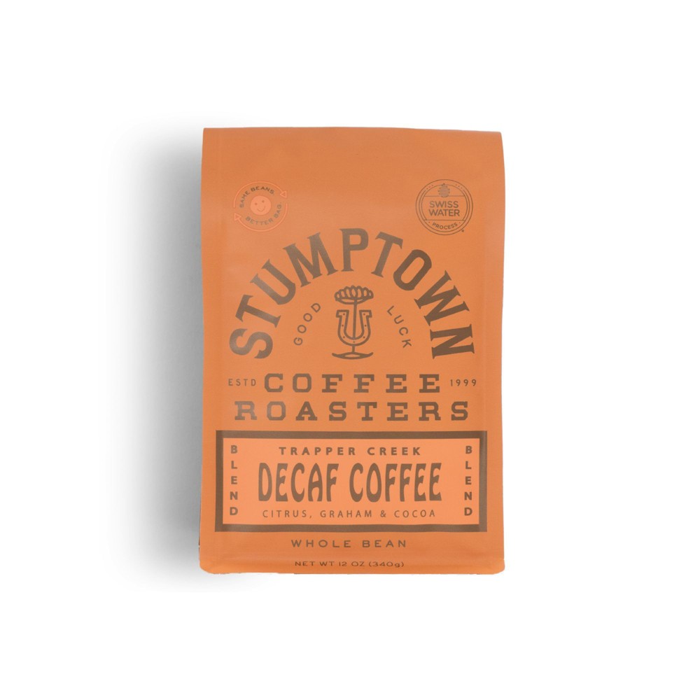 Stumptown Trapper Creek Dark Roast Whole Bean Coffee - Decaf - 12oz: Arabica Beans, Citrus & Cocoa Flavors
