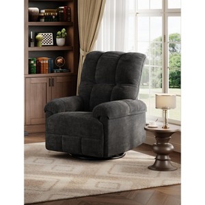 Oversized Recliner Chair, Overstuffed Soft Chenille Swivel Rocker Recliner with Padded Armrests - 1 of 4