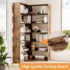 6-Tier Corner Bookshelf, L-Shaped Wood Bookcase w/ Baffles, Open Storage for Bedroom, Living Room, Office, Kitchen - 3 of 4