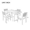 5-Piece Outdoor Dining Set,  Dining Chairs, Rope Woven Dining Chair with HDPE Backrest, Acacia Wood Frame and Foam Cushions–Cuddlewood - 4 of 4