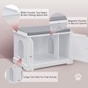 Sweetgo SG1091WT Cat Washroom Storage Bench Cabinet and Litter Box Cover with Removable Partition Wall and Pet Bed Cushion, White - 4 of 4