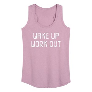Women's - Instant Message - Wake Up Work Out Graphic Racerback Tank - 1 of 4