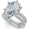 Pompeii3 Certified 5.40Ct Pear Engagement Ring Wedding Band Set 14k Gold/Pt Lab Created - 3 of 4