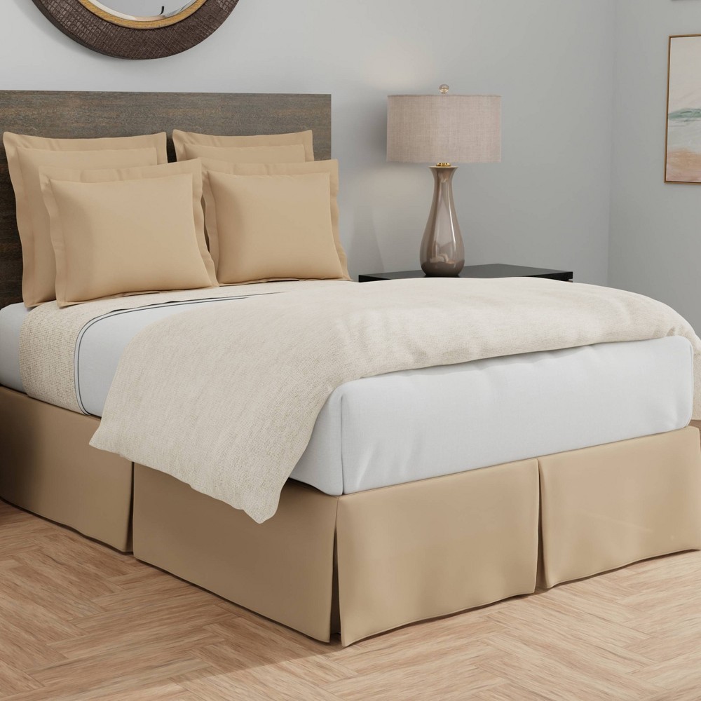 Photos - Bed Linen Queen Wrap-around Tailored Bed Skirt Mocha - Bed Maker's: Easy Care, Polye