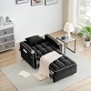 TiramisuBest 3-in-1 Foldable Sofa Bed,Modern Pull-Out Design with Adjustable Backrest, USB Port, Built-In Ashtray & Swivel Phone Stand,Dark Gray - 4 of 4