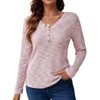 Coolmee Womens Waffle Knit Tops V Neck Long Sleeve Shirts Henley Dresy Casual Blouses Fall Outfits - 3 of 4