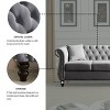 GDFStudio Taylor 80" Velvet Upholstered Wood Chesterfield Couch with Nailhead - 4 of 4