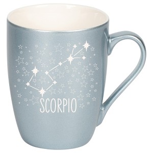 100 North Zodiac 10 Ounce Frosted Blue Metallic Finish, Comfortably Fits Your Hands, New Bone China Coffee Tea Cup Mug, Scorpio - 1 of 1