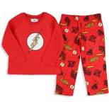 DC Comics Toddler Boys' Classic The Flash Logo Raglan Sleep Pajama Set Red