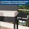 GustoWave Set of 2 patio wicker bar stools with cushions, no arms, for backyards and poolside - 3 of 4