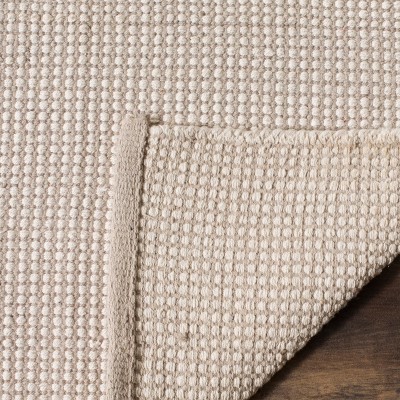 Montauk Off-White Handwoven Cotton Square Area Rug