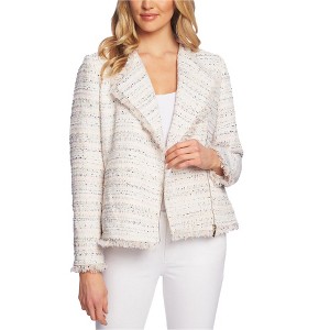 CeCe Womens Fringe Detail Motorcycle Jacket - 1 of 1