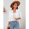 Coolmee Women's 3/4 Sleeve Cropped Cardigan Knit Sweaters Lightweight Open Front Shrug Bolero - 4 of 4