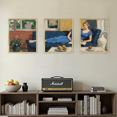 Elegant Black Triple Frame Artwork (30x40cm)