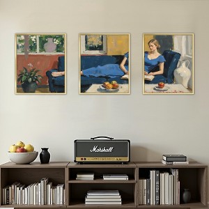 Contemporary Triple Black Aluminum Alloy Framed Artwork, 30x40cm, for Elegant Home Wall Hanging - 1 of 4