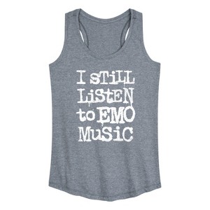 Women's - Instant Message - I Still Listen To Emo Music Graphic Racerback Tank - 1 of 4