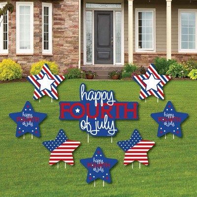 Big Dot of Happiness 4th of July - Yard Sign and Outdoor Lawn Decorations - Independence Day Party Yard Signs - Set of 8