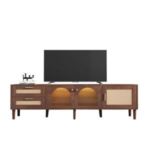 ChicFurnit TV Stands and Consoles Entertainment Center with Storage Cabinets TV Stand Media Console for Living Room, Brown, 70.8"*15.7"*19.6" - 1 of 4