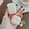 HTUTWOO for AirPods Pro 2 or AirPod 4 Cute Case, Bling  Marble Shell Headphone Cover with Heart-Shaped Keychain and Cleaning Kit for Women - 2 of 4