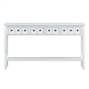 Tramull Rustic Console Table with 4 Drawers, Sofa Table with Storage Shelf for Entryway, Hallway & Living Room - 1 of 4