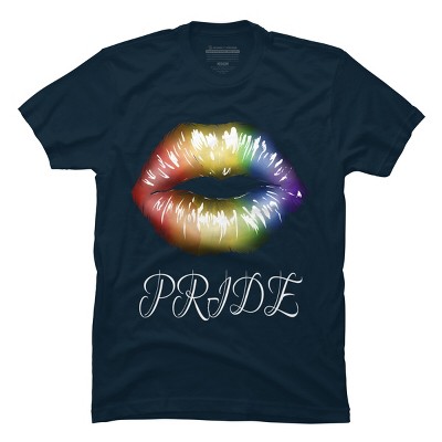 Adult Design By Humans Artistic Pride Rainbow Lips By DaniSpolez T-Shirt