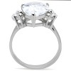 Slickblue Women’s Polished Silver Ring with Large Pear CZ and Smaller Side Stones, Engagement Style, Sizes 5-10 - 4 of 4