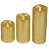 Northlight LED Brushed Flameless Christmas Pillar Candles - 8" - Gold Finish - Set of 3 - 4 of 4