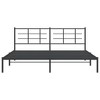 vidaXL Elegant King Metal Bed Frame-Black Powder-Coated Steel-Modern Bedroom Furniture with Headboard-81.5"x78"x35.4" - 4 of 4