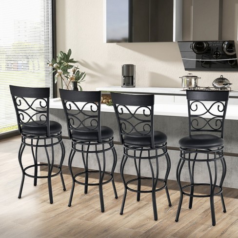 Wrought iron bar discount stools with arms