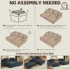 Aukfa Oversized Cloud Sofa Chaise Lounge,2-Piece Corduroy Sleeper Sectional with Pillows, Deep Seat, No Assembly Required - 2 of 4