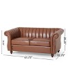 NicBex PU Leather Loveseat Sofa with Nailhead trim Modern Upholstered 2 Seater Couch with Wood Legs for Living Room,Apartment,Brown - 3 of 4