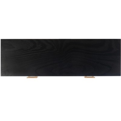 Black Wood Console Table with Turned Legs and Storage