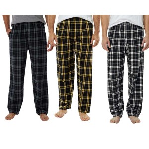 EG PRO Men’s Flannel Pajama Pants – 3 Pack Soft Plaid Sleep Pants with Pockets – Warm Lounge Pants for Men - 1 of 4