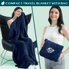PAVILIA Travel Blanket Pillow Set, Airplane Portable Throw with Arm Hole Compact Soft Bag, Flight Plane Car Travel Gift - 3 of 4