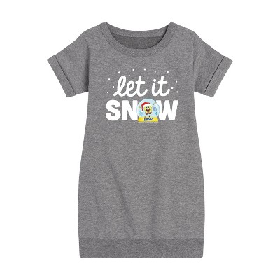 - SpongeBob SquarePants - Let It Snow Graphic Short Sleeve Fleece Dress