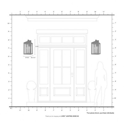 Nyack Black Solid Brass 3-Light Outdoor Lantern with Clear Glass