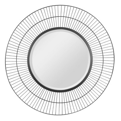Two Loop Radial Wire Mirror Black - Stonebriar Collection