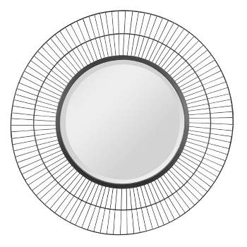 Two Loop Radial Wire Mirror Black - Stonebriar Collection