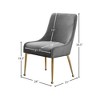 Meridian Furniture,Owen Velvet Dining Chair, Set of 2 - 4 of 4